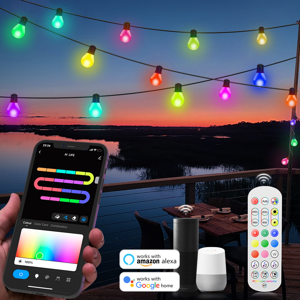 Tuya Smart WIFI G40 LED Bulb S - огляд і ціна Smart Garden Festoon Lights